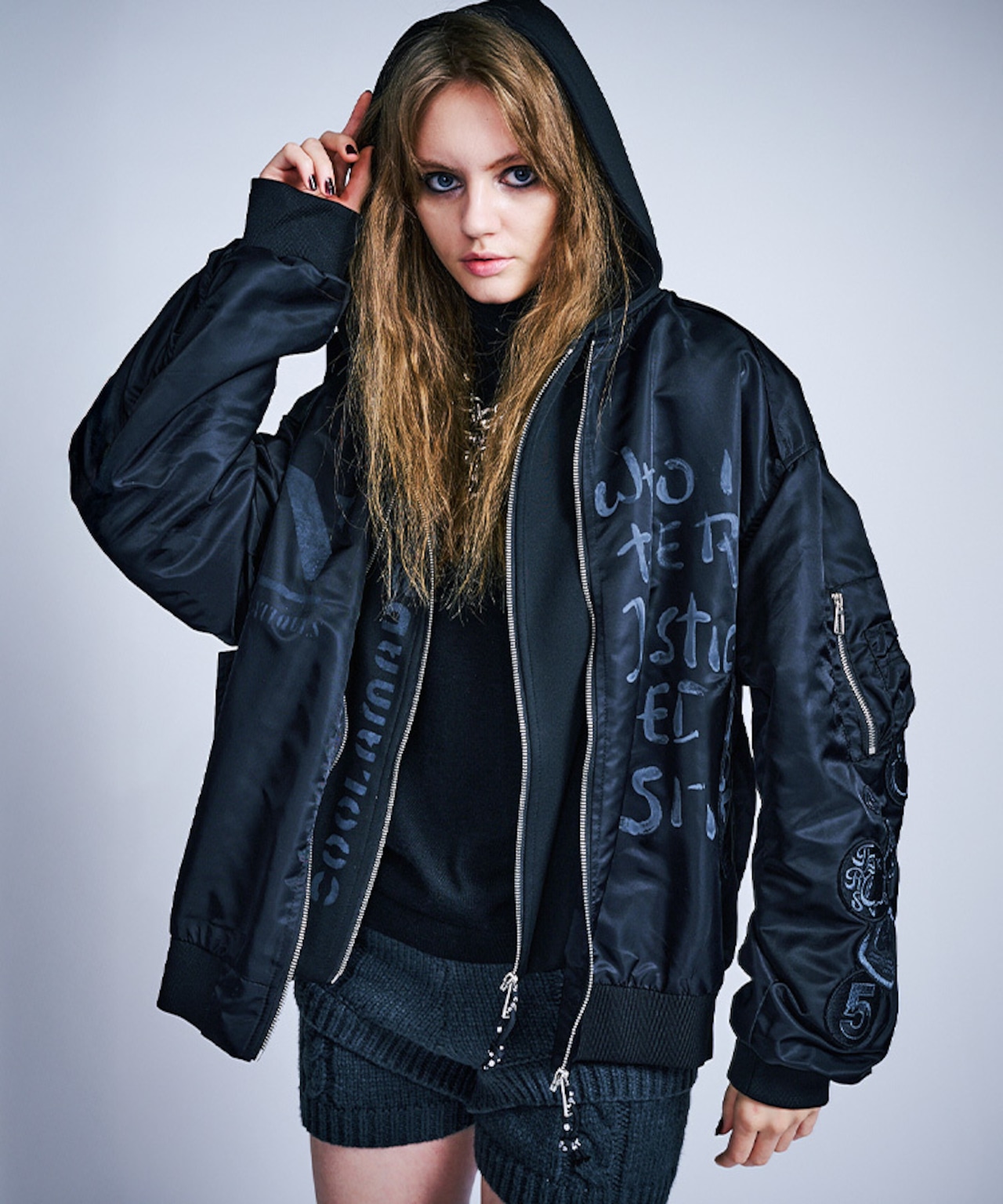 【ATELIER LINE】-TYPE B - ギャザースリーブフーディードッキングMA-1 CQ-47005H