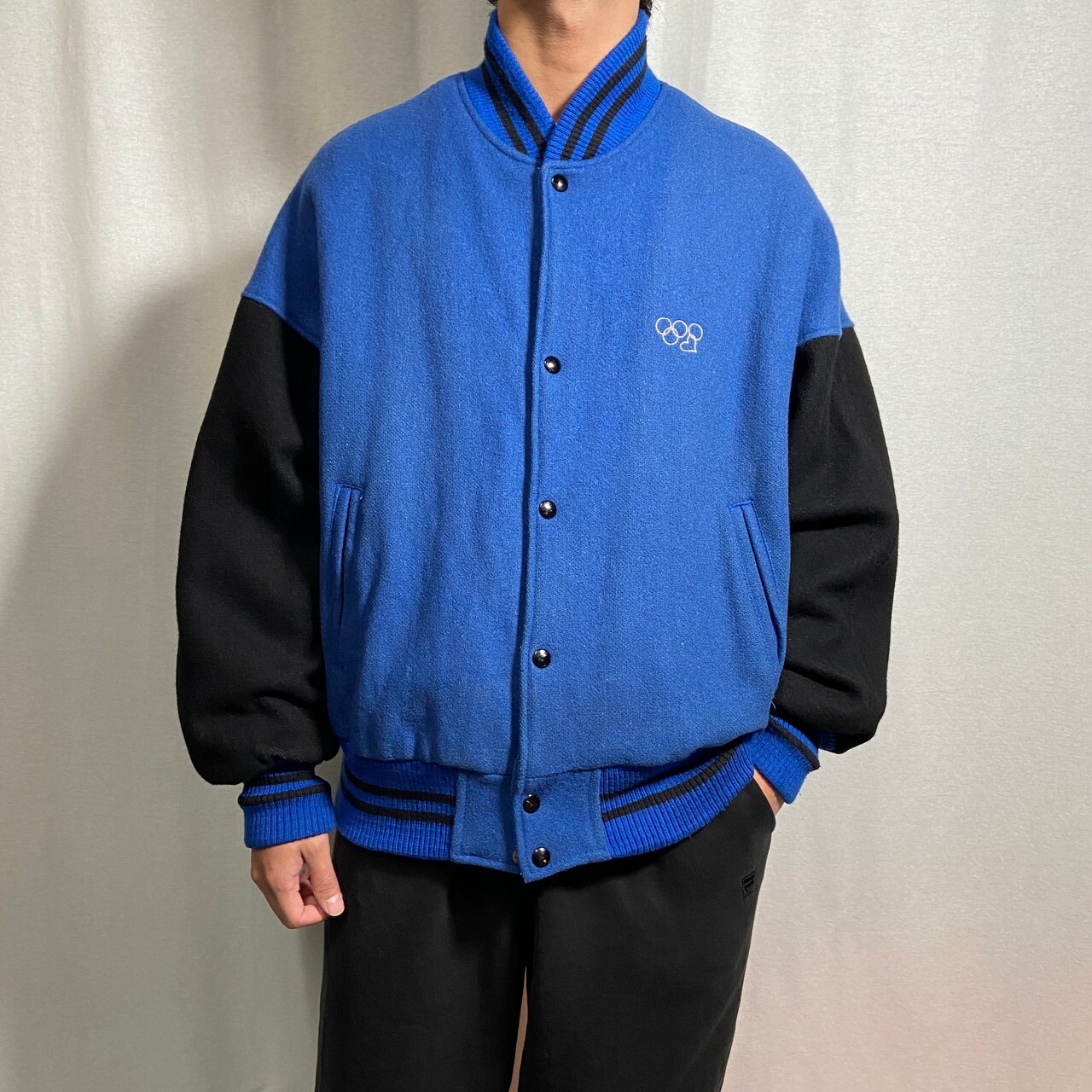 80〜90年代 カナダ製 オリンピック ウールスタジャン メンズL 古着  