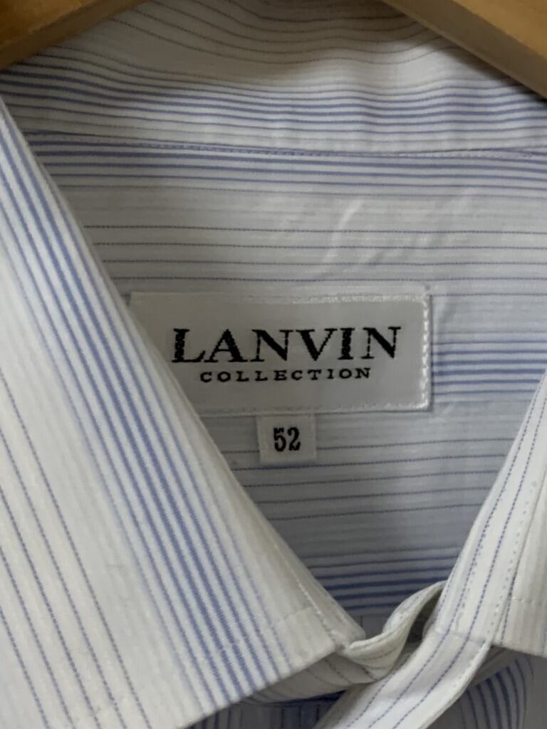 1990's Stripe Pattern Design Long Sleeve Shirt "LANVIN"