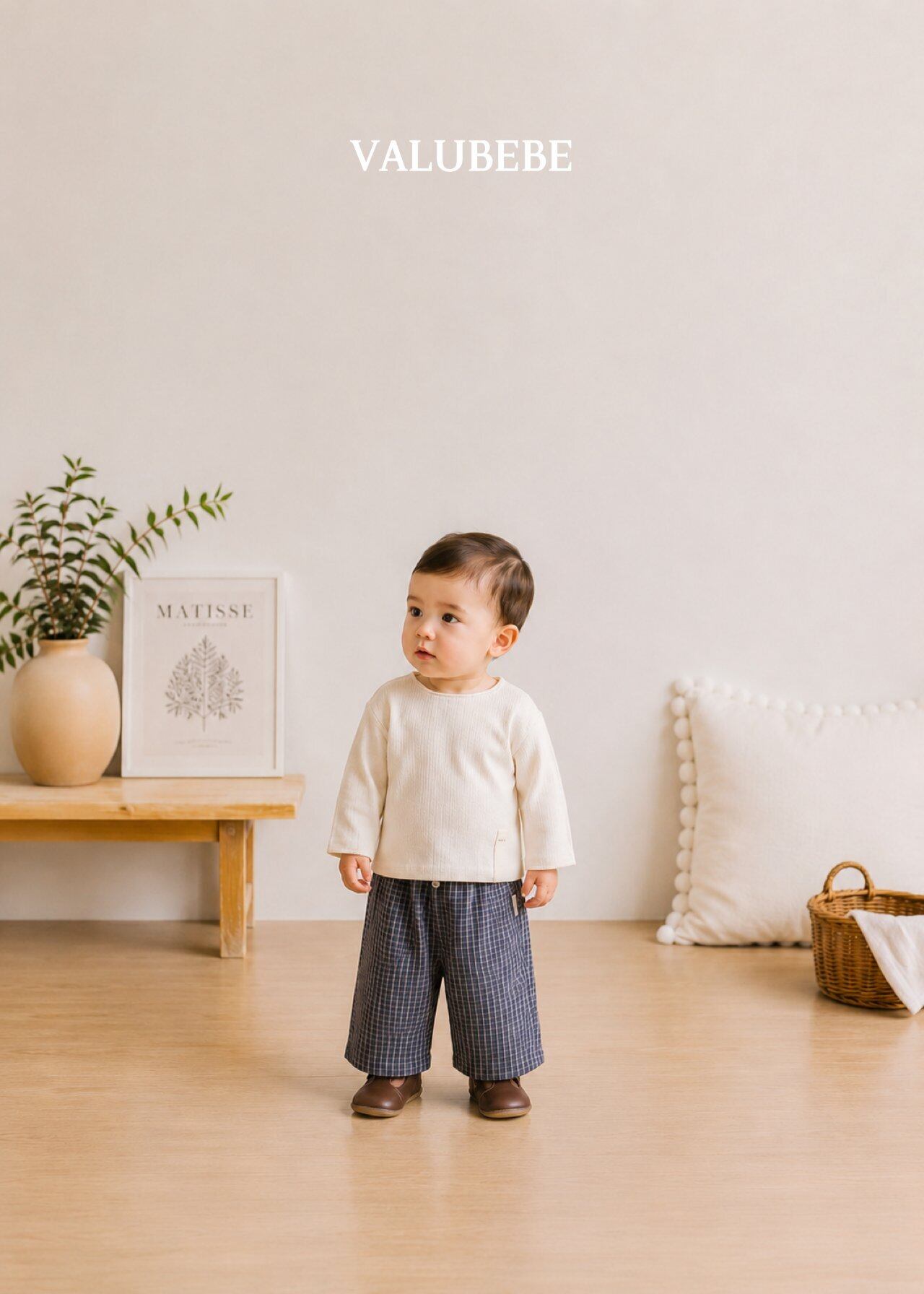 送料無料【予約】/ チェックボタンチノパンツ / valubebe