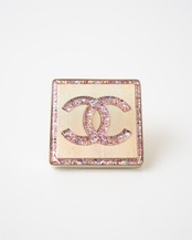 〈CHANEL〉CC Mark Gitter Square Brooch 2021AW
