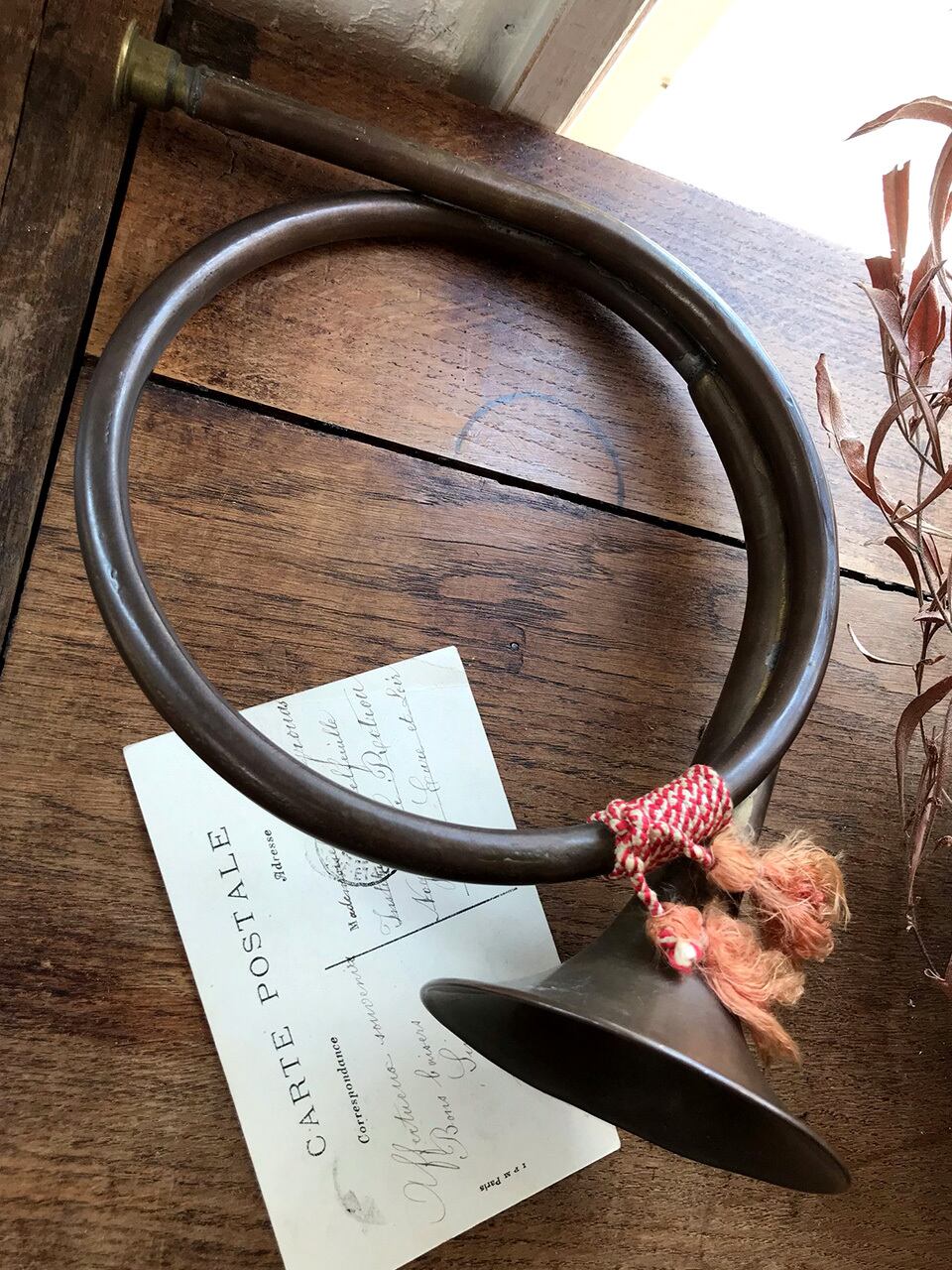 狩猟用ホルン ハンティングホーン 紐付き | Brocante de La Cocotte