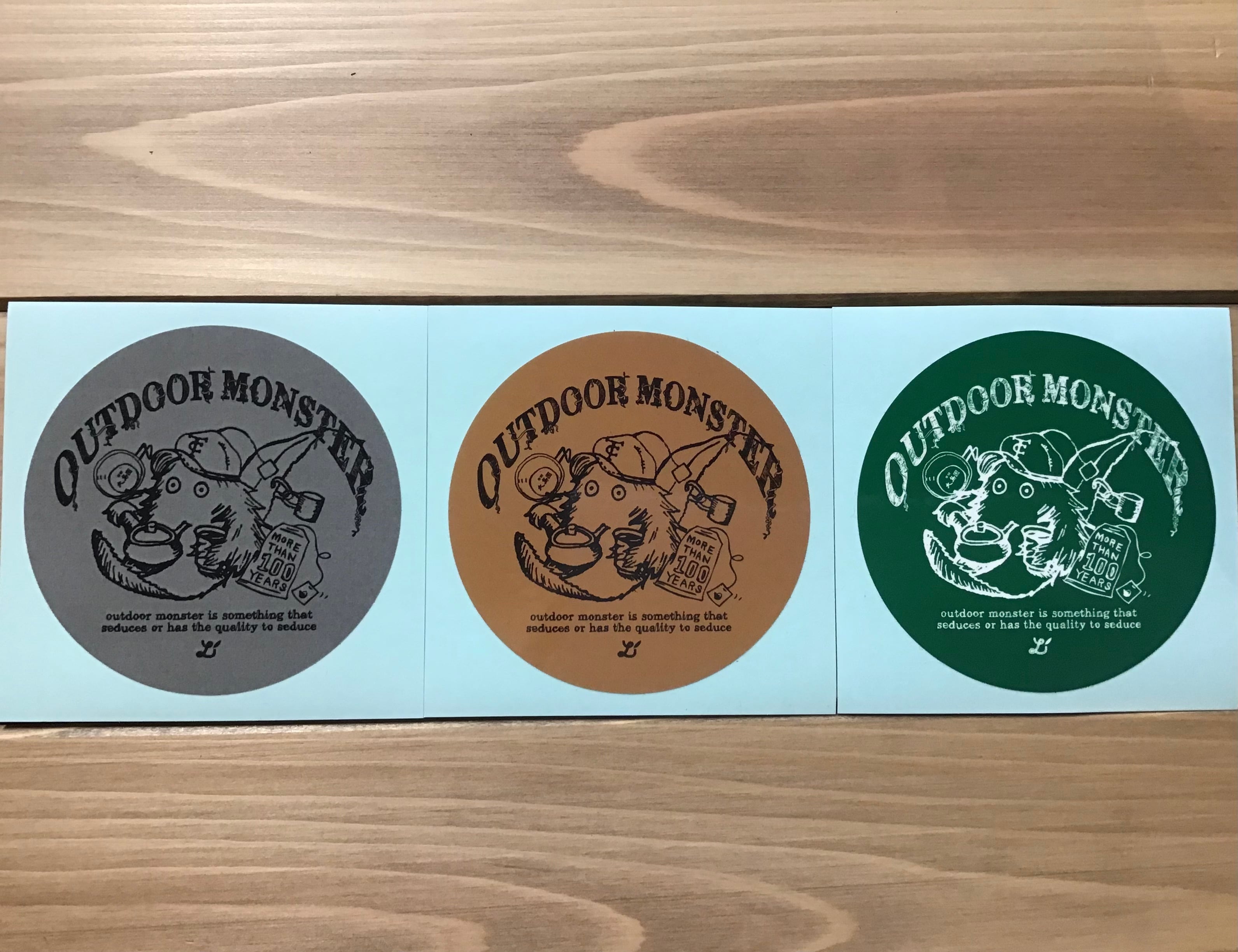 大島園 【outdoor monster TEA BOY】ステッカーマル型 | OLIVE OUTDOOR