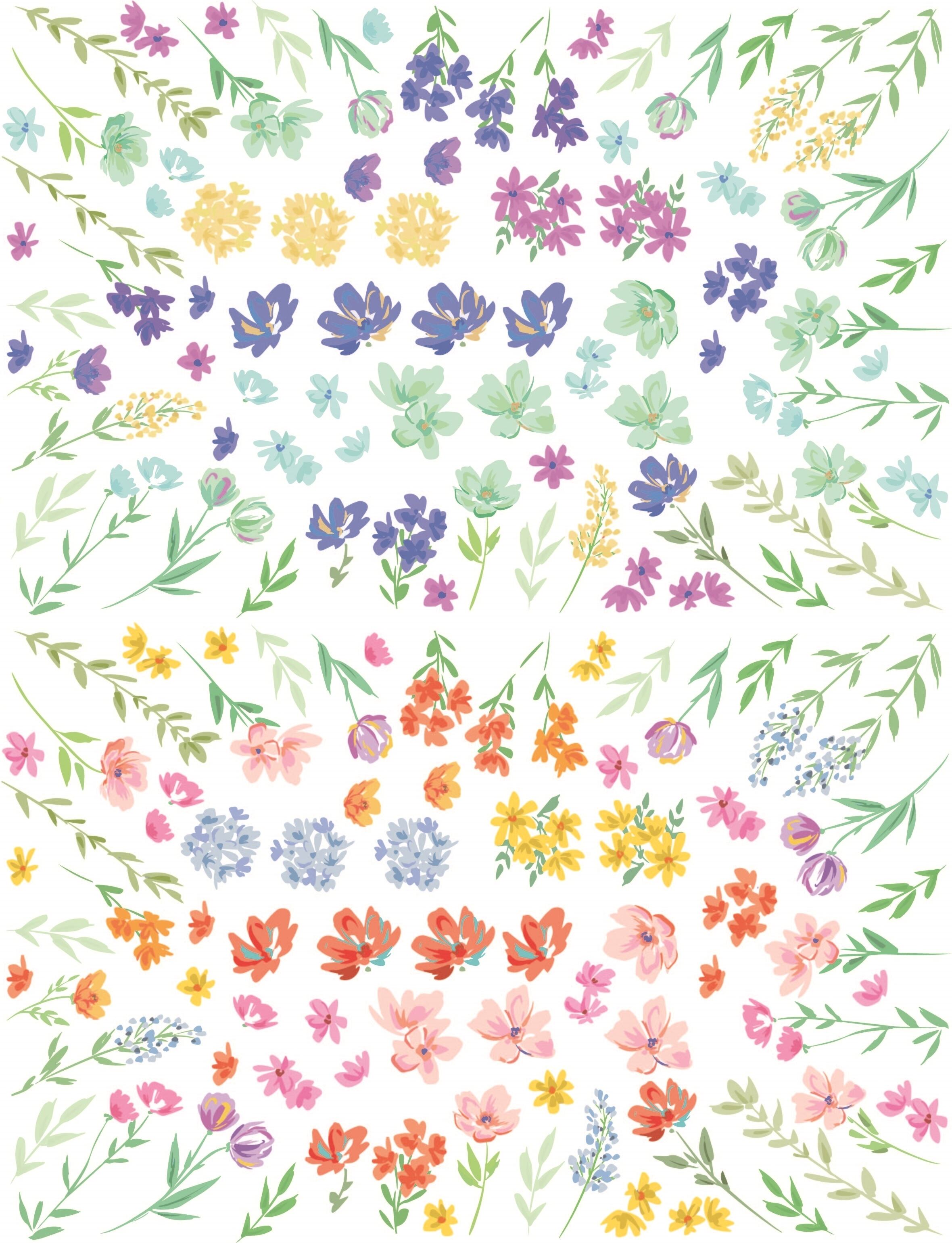 ポーセラーツ転写紙 Flowers A4タイプ