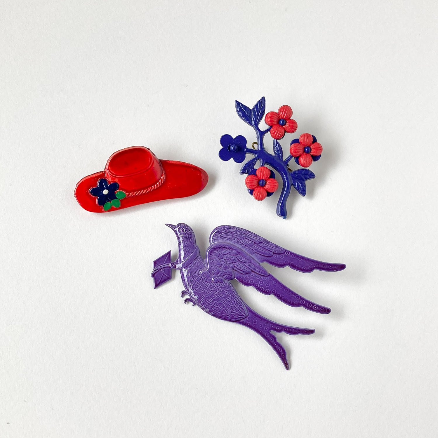 べっ甲色のメガネ ヴィンテージブローチ | Dua-アクセサリーパーツショップ