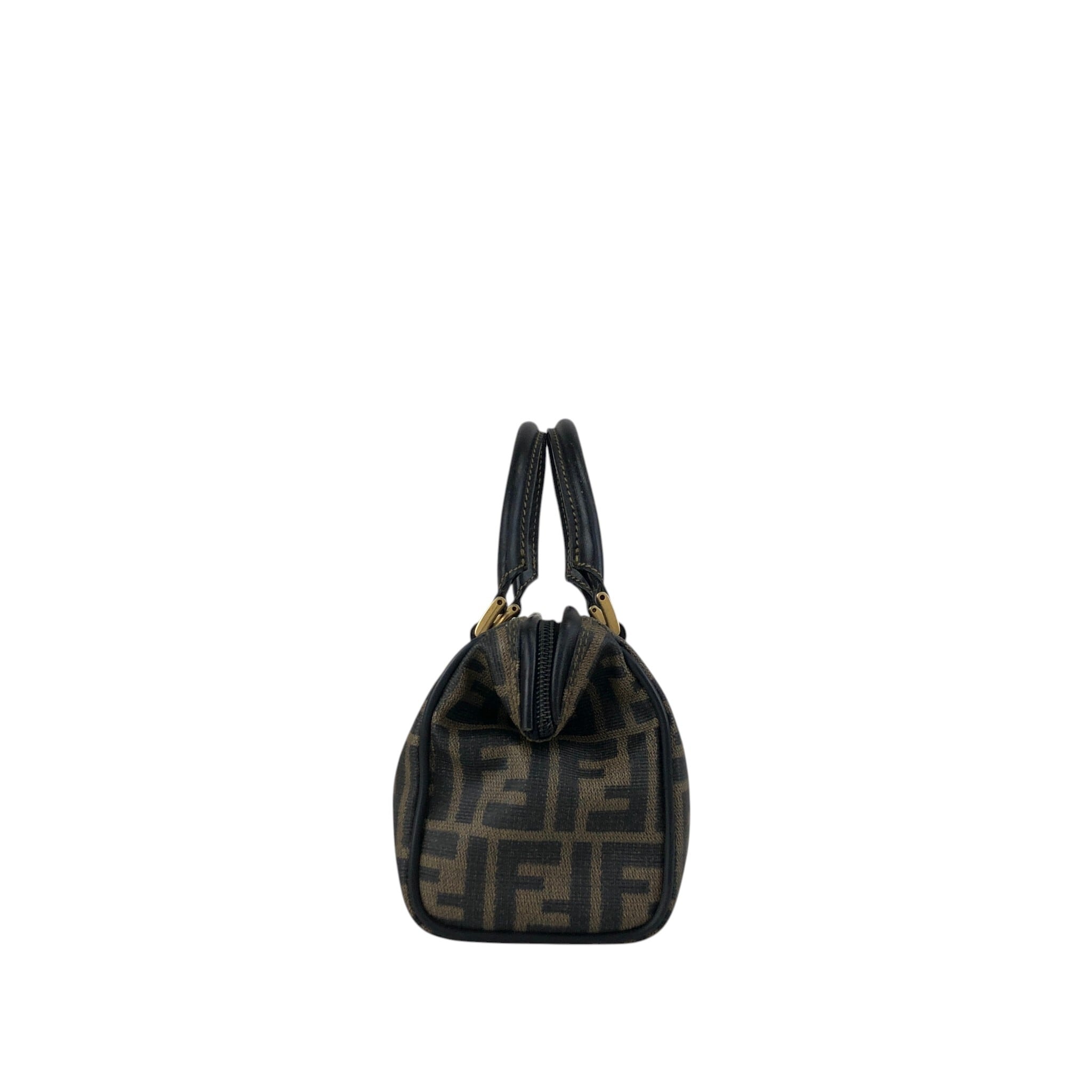 FENDI フェンディ ズッカ ショルダーバッグ ブラック PVCレザー 2way