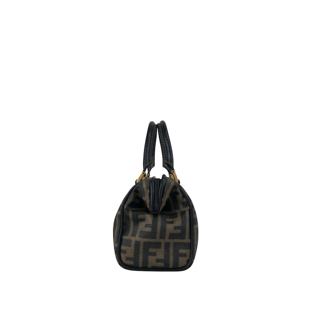 FENDI フェンディ ズッカ ショルダーバッグ ブラック PVCレザー 2way ミニボストン vintage ヴィンテージ オールド prhk66