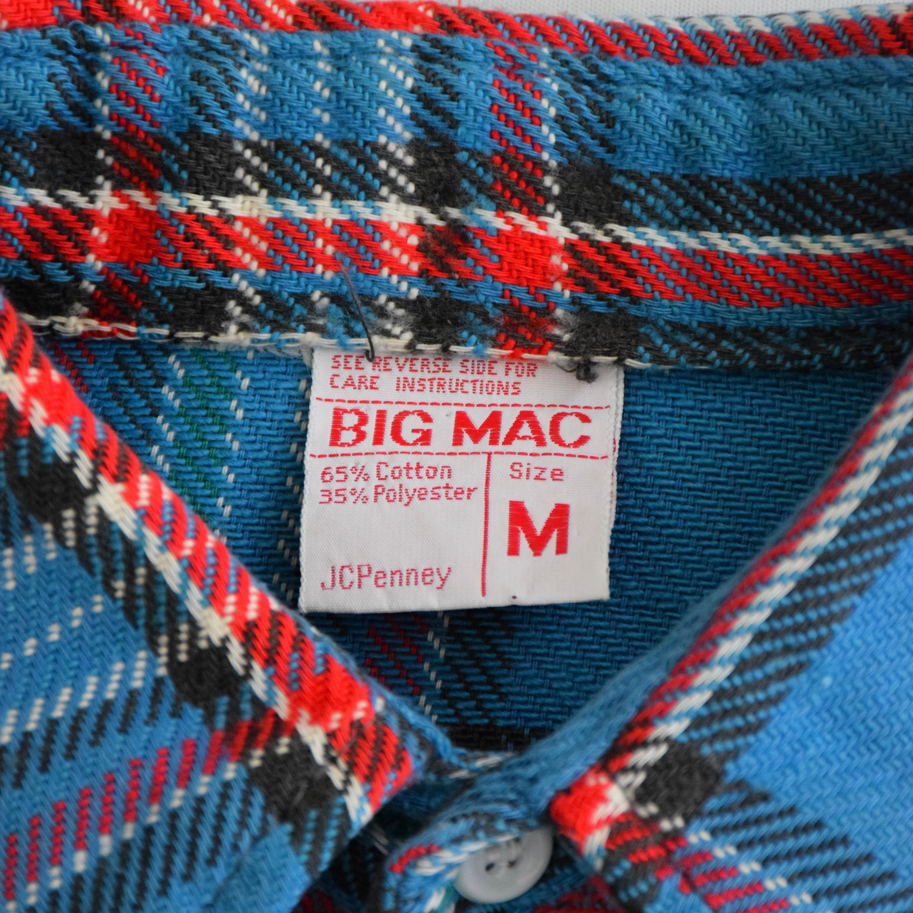 70's BIG MAC ネルシャツ メンズM ブルー ヘビネル フランネルシャツ