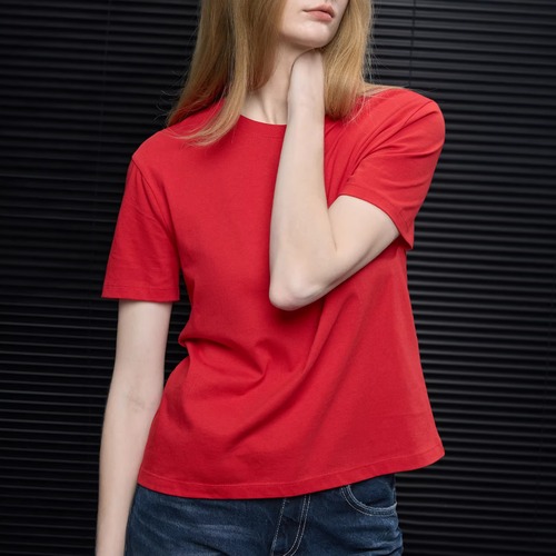コットンラウンドネックTシャツ ・20854