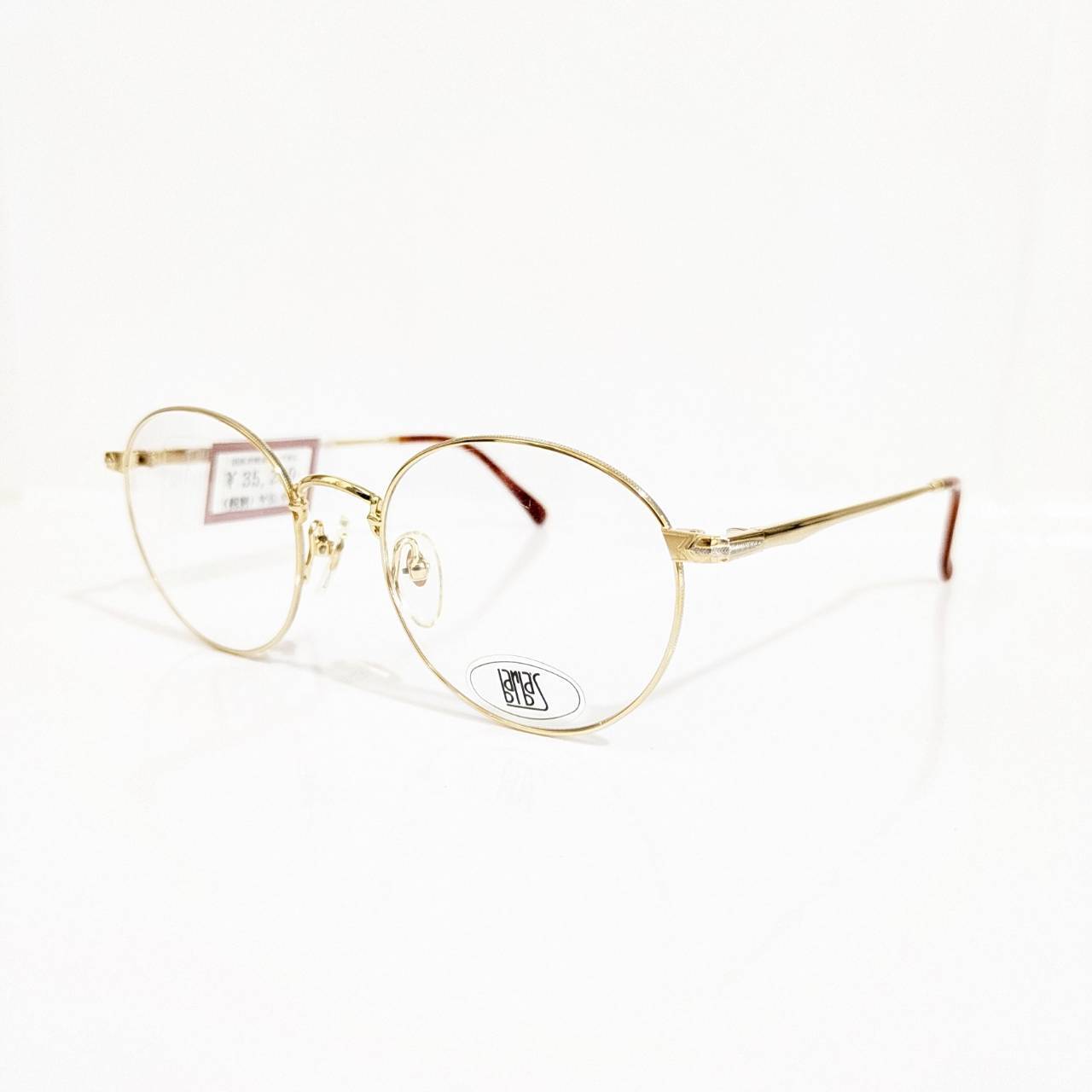 【barbas】ラウンドメタルフレーム 金張り ゴールド