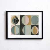Modern Harmony｜幾何学と自然の調和が息づく北欧モダンアートポスター｜穏やかで洗練された空間をつくる上質インテリアA4ポスター