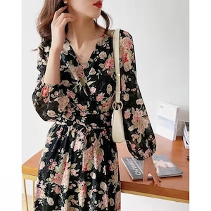 classical lace collar one-piece<d1663>