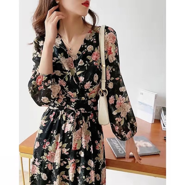 classical lace collar one-piece<d1663>