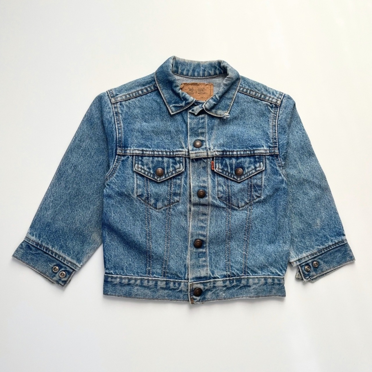 ＜VINTAGE＞Kids Levi's Denim Jacket 7Y (2610JK14)｜キッズ リーバイス ヴィンテージ デニムジャケット オレンジタブ - 1