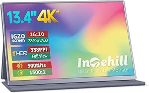 Intehill モバイルモニター 4k 13.4 インチ IGZOスクリーン 黄金比16