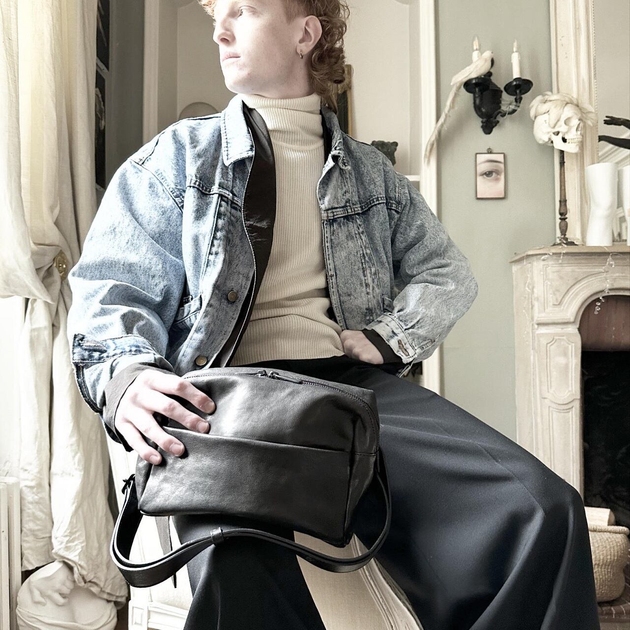 224ABG04 Leather shoulder bag 'tofu' ショルダーバッグ | Patrick