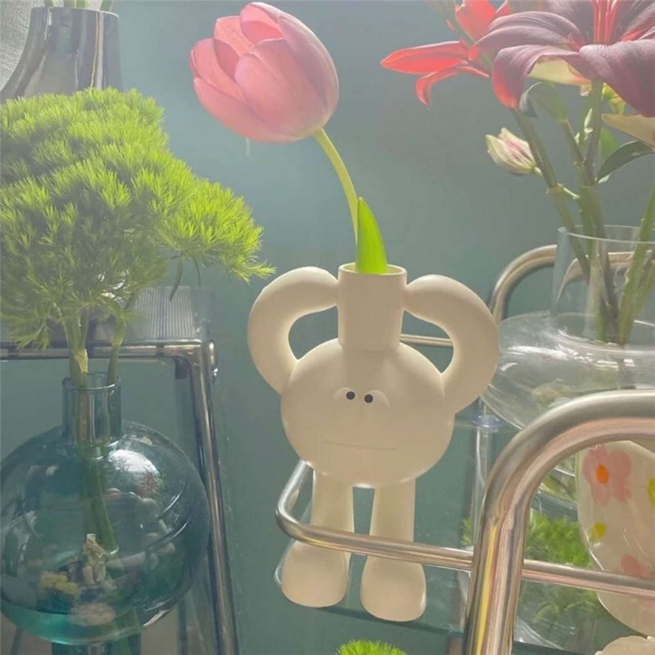 花瓶 フラワーベース 花器 アート かわいい おしゃれ 韓国 インテリア