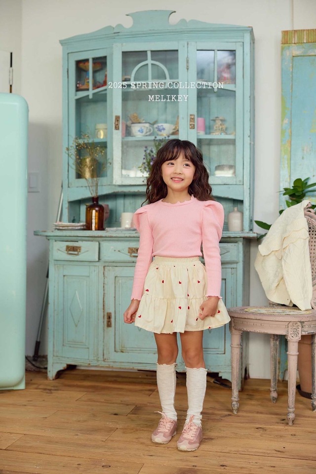 [予約][送料無料]≪MELIKEY≫heart embroidery skirt