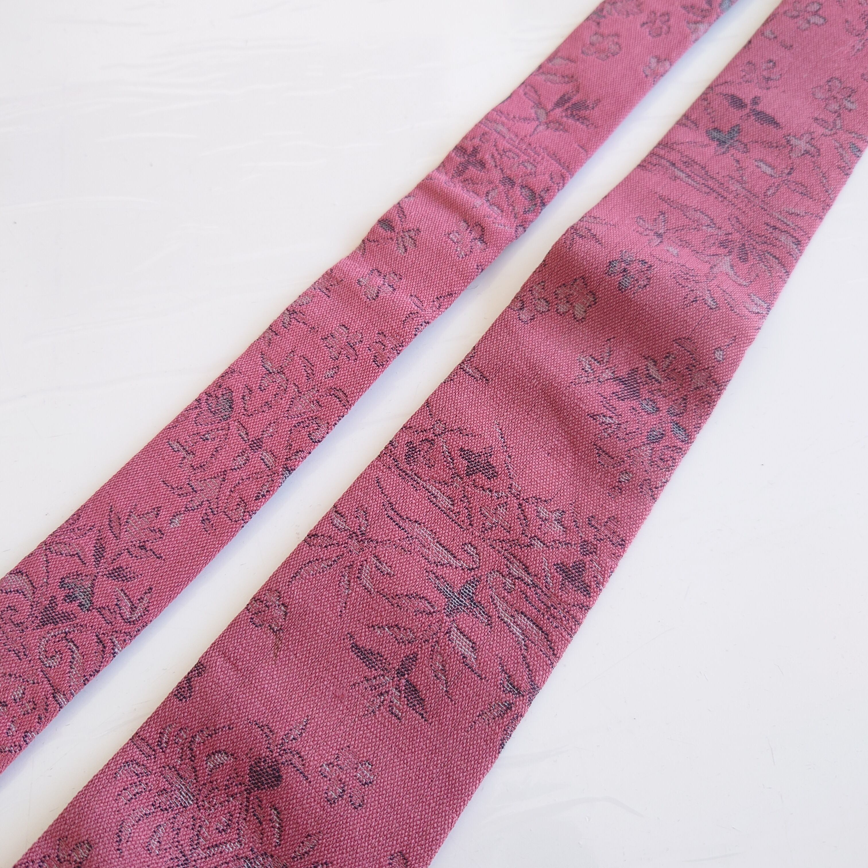 ネクタイ tie 和柄 Japanese フォーマル カジュアル ピンク 着物リメイク kimono