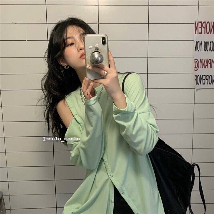 グリーンストラップレスTシャツ 薄手サマー ロング 夏物 モンロー49751510514