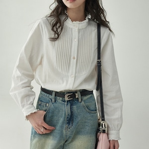 french cockscomb all match shirt stand collar