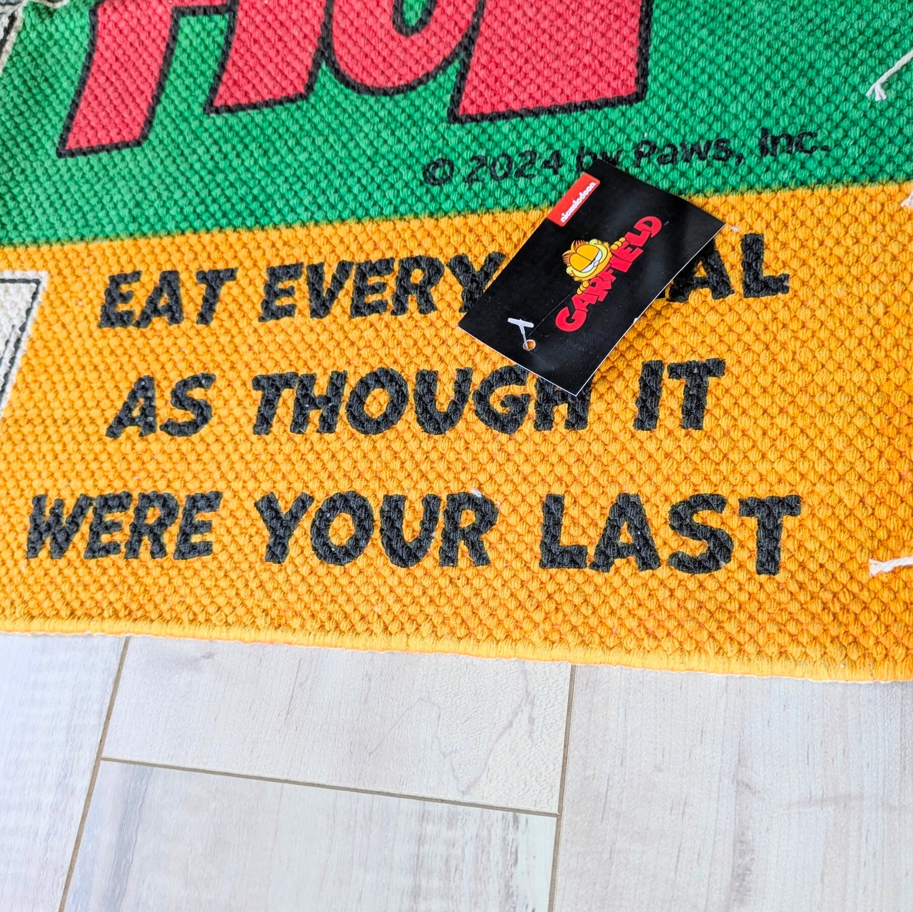 【 Garfield ( ガーフィールド ) 】 『CAT FOOD』COTTON MAT /  コットンマット/ Floor Mat / フロアマット〚アメリカン雑貨 アメトイ〛