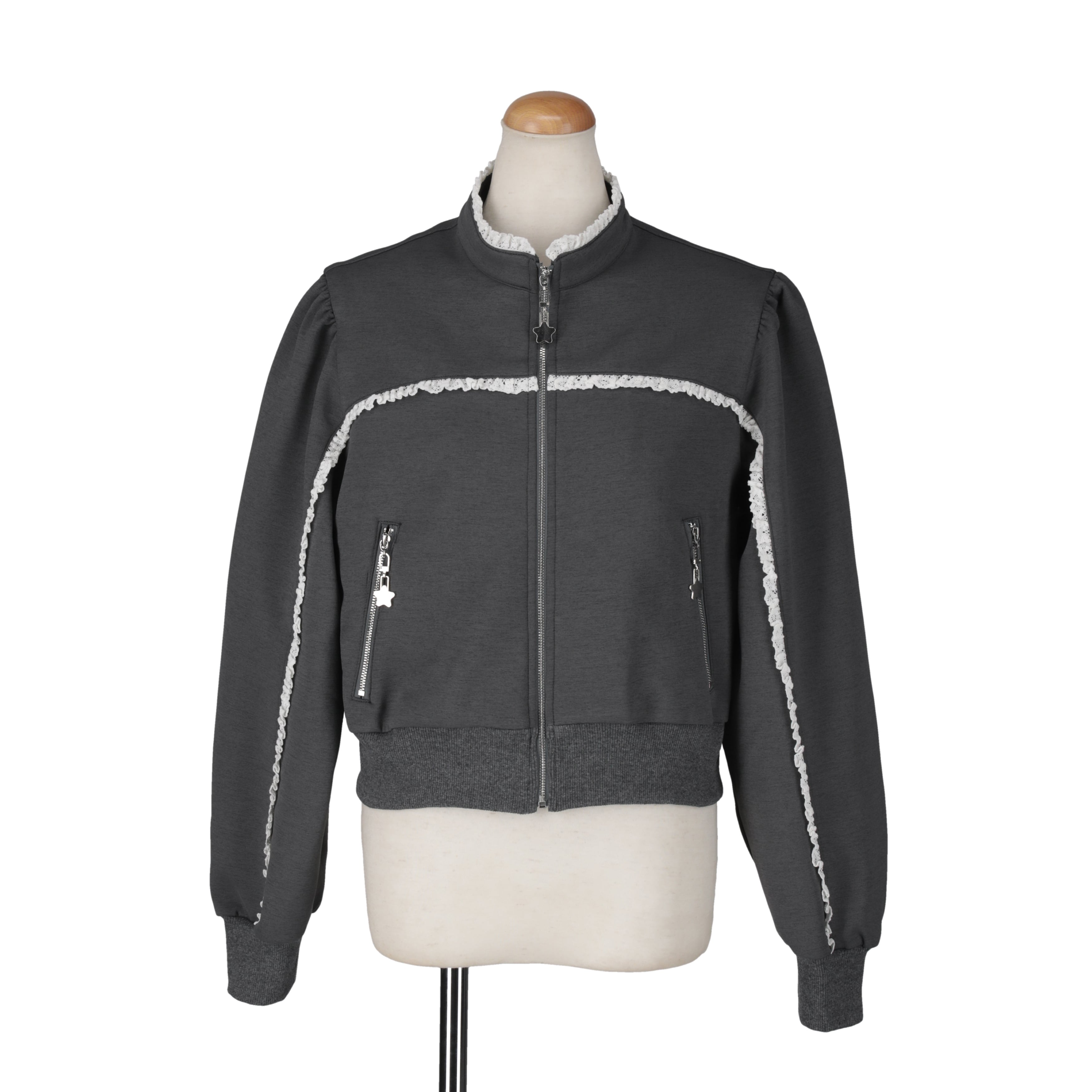 フリルトラックジャケット　GRAY