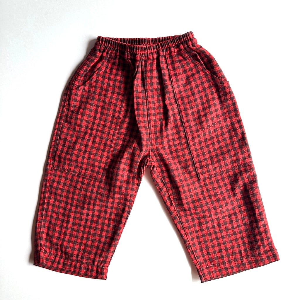 Check EZ Pants【90-140cm】Red
