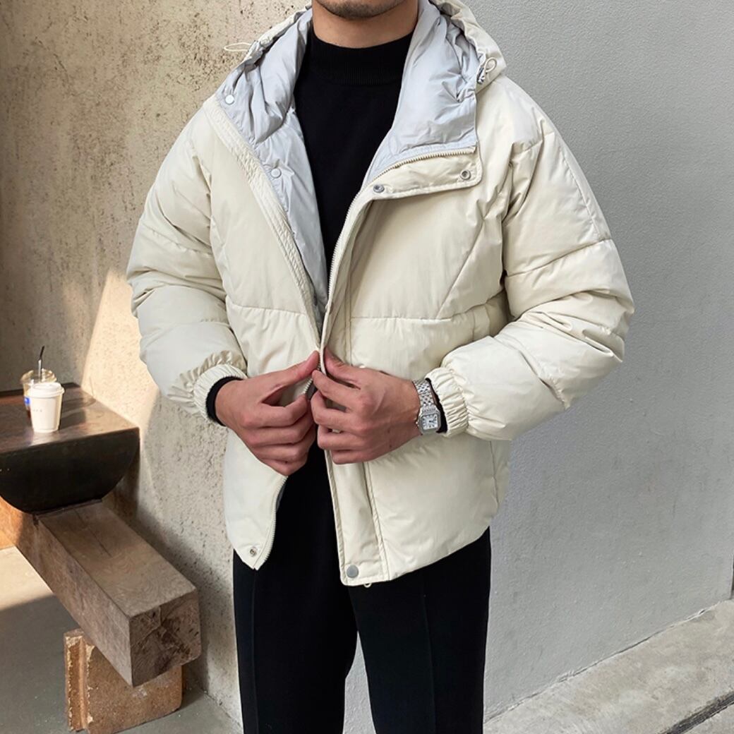 ホワイト フード付き ダウンジャケット フード付き2way中綿ダウンジャケット[kd20] | レディースファッション