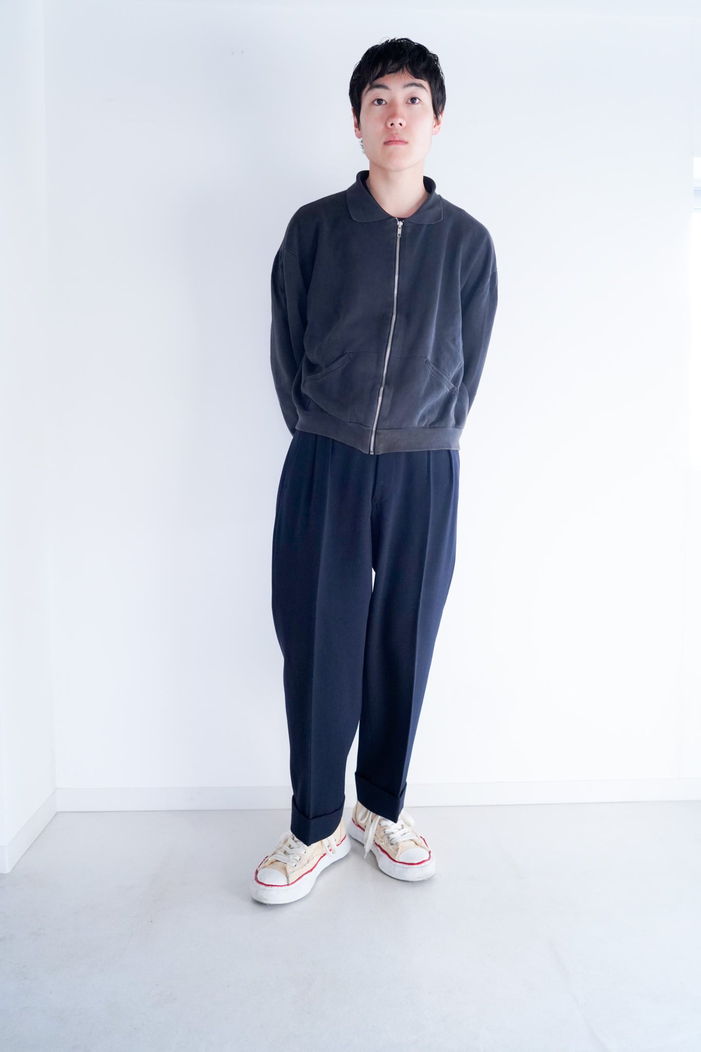 【1940s】"French Vintage" 2-tuck Wool Dress Trousers / 5-420