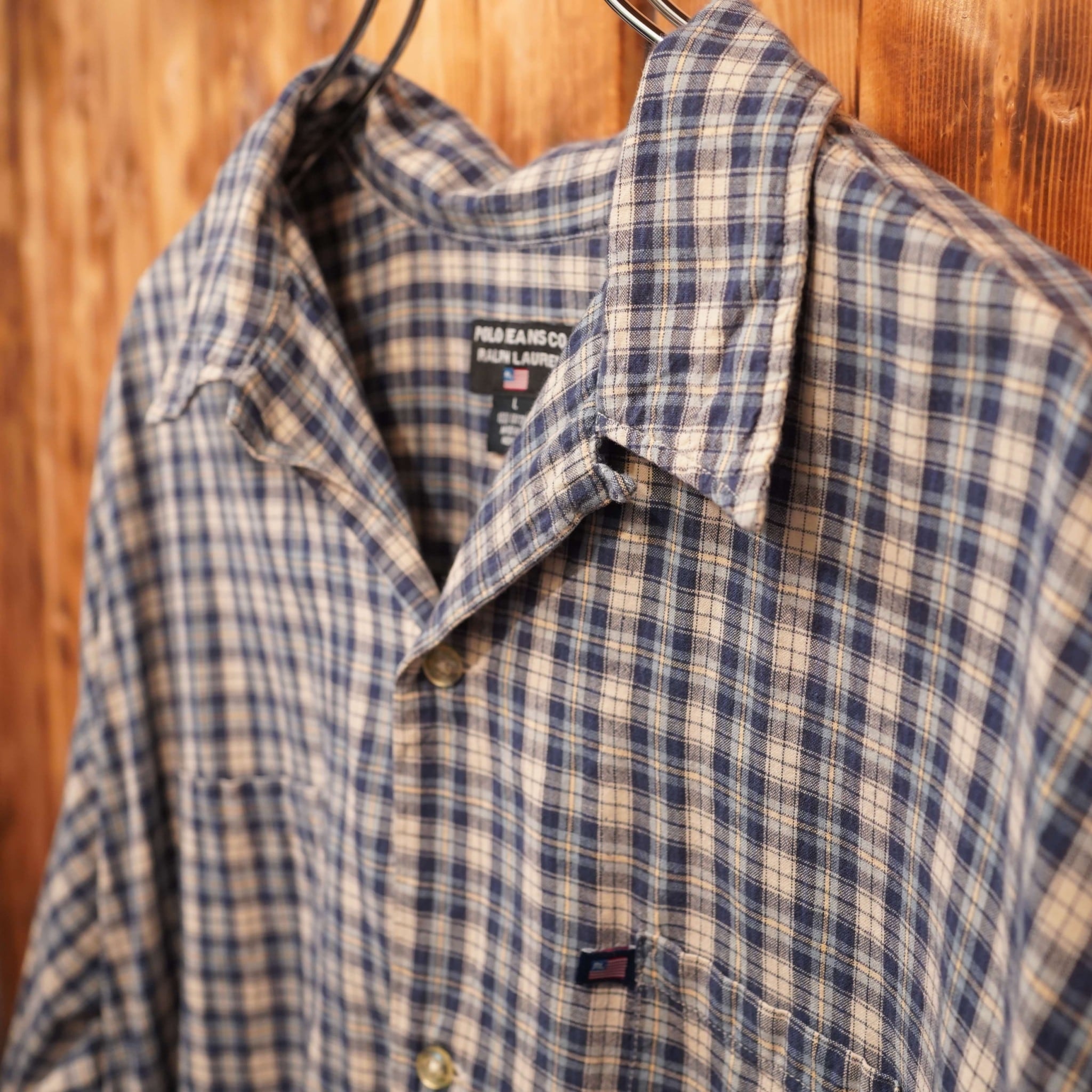 90s00s polo jeans ralphlauren 開襟シャツ オープンカラーシャツ L