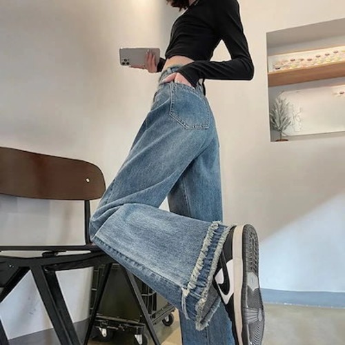新作 ガウチョパンツ ハイウエスト 着痩せ ワイドパンツ ゆとりがある やせて見える 垂下感 ストレートパンツ ワイドパンツ レディース