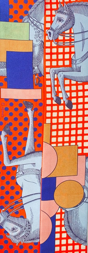 Hermès エルメス ツイリー《カヴァリエ・アン・フォルム》Corail