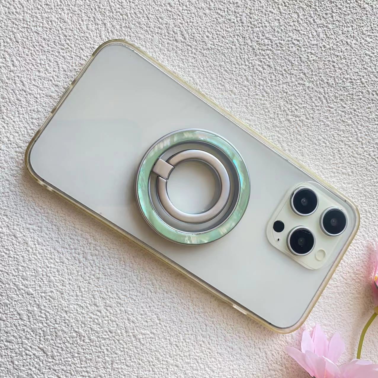 ニュアンスシェルのスマホリング☆ 23205e88dde0e0e611adf4ba869065