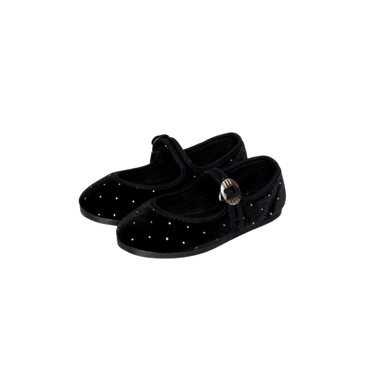 ＜LA CADENA＞Baby&Kids JAPONESA VELOUR GOLD DOT ONE STRAP (BLK x GOLD DOT) - 3