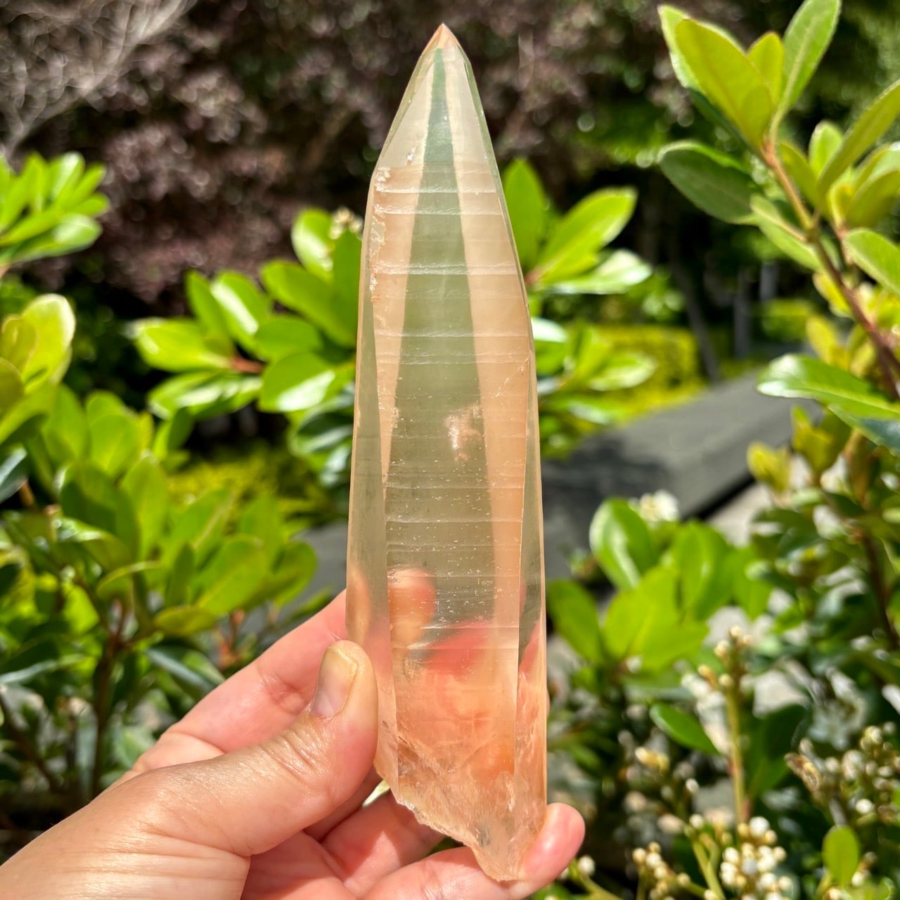 タンジェリンレムリアンクォーツクリスタルのポイント LM-22 Tangerine