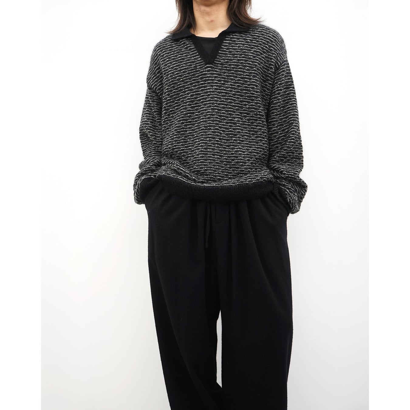Blanc YM] (ブランワイエム) BL-24A-MSK Mohair Skipper Knit(Black