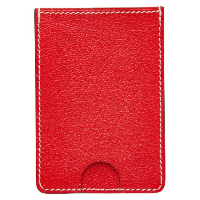 エルメス ポルクール パスケース カードケース ルージュ レッド レザー レディース HERMES 【中古】