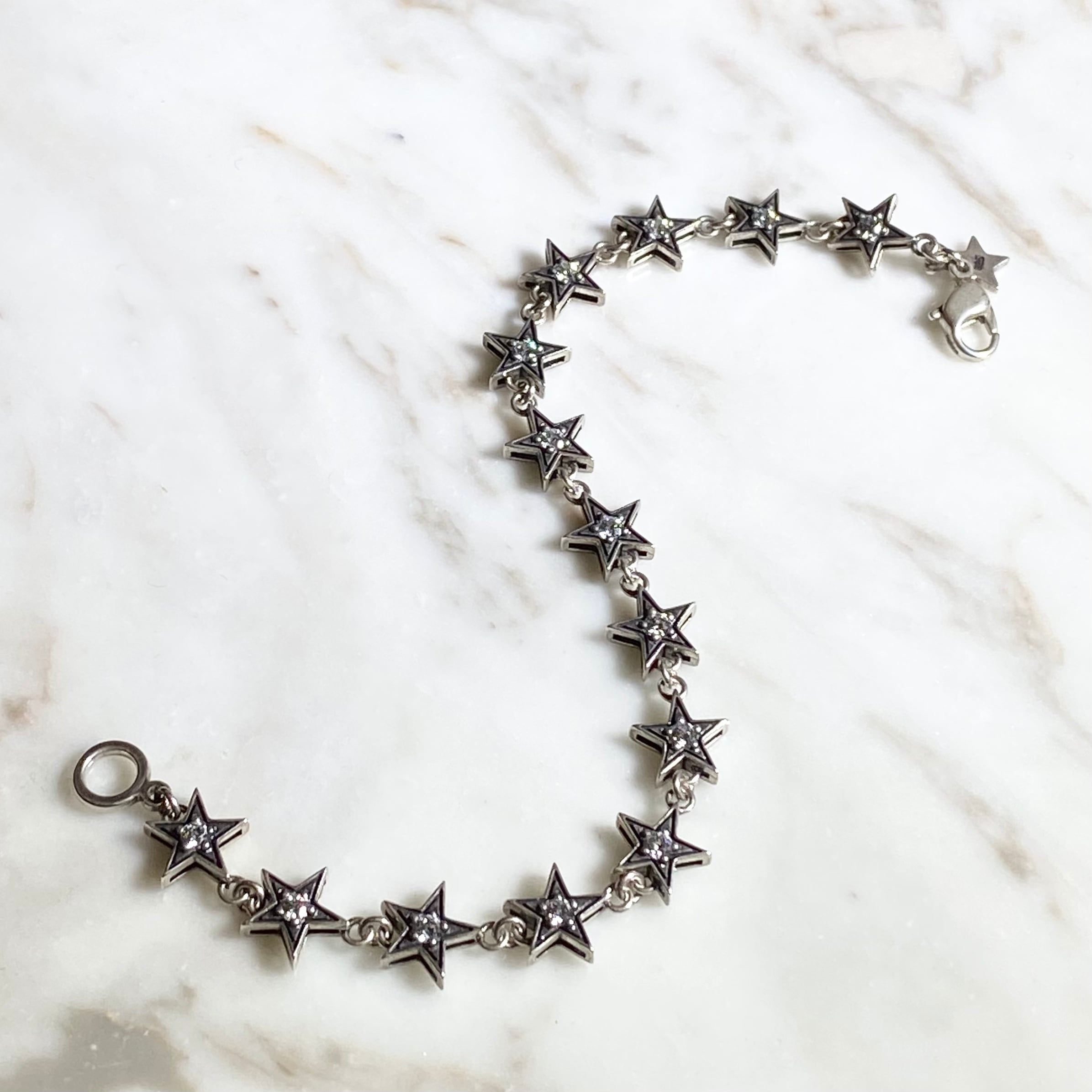 JUSTIN DAVIS silver star link chain bracelet “hollywood blvd  