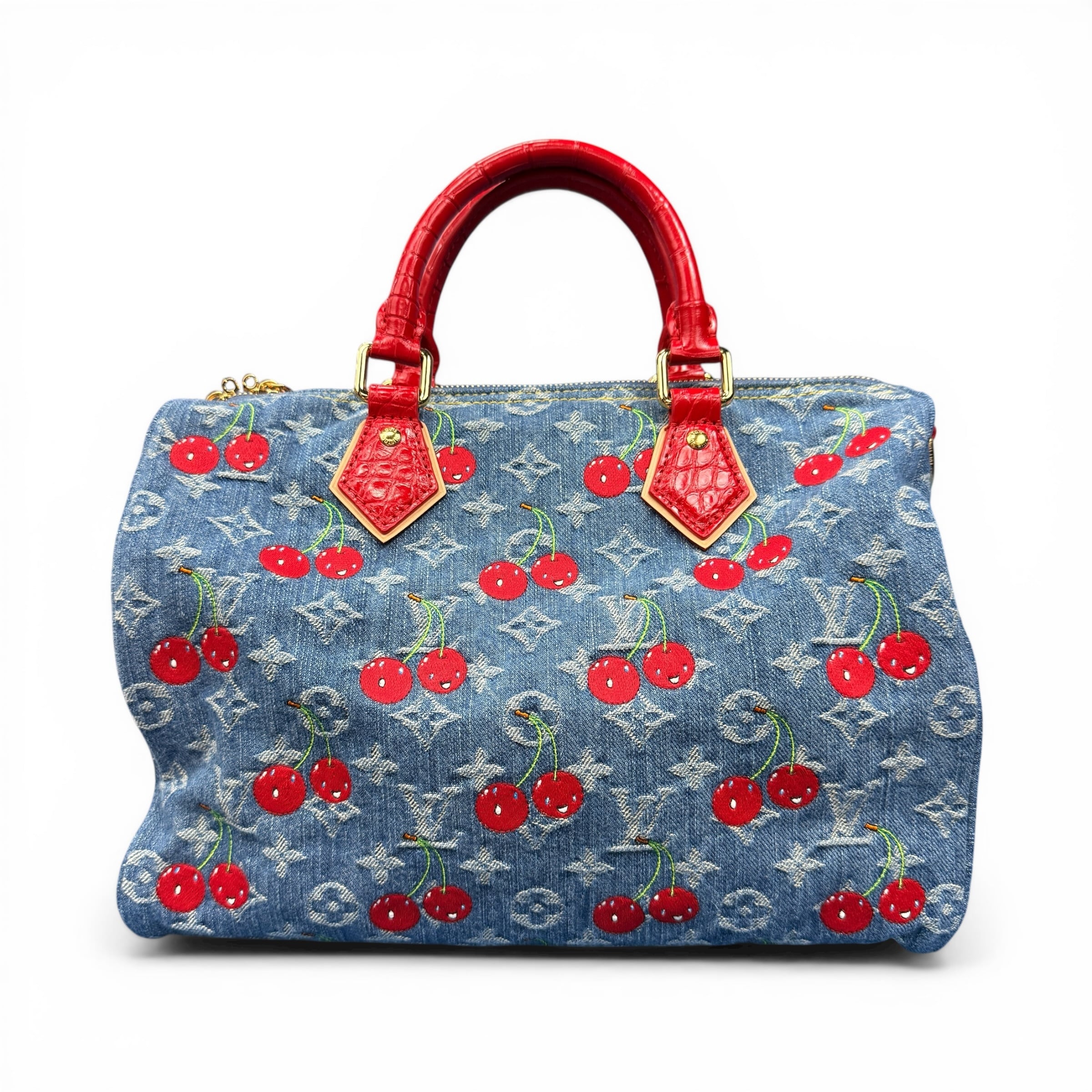【美品】LOUIS VUITTON 23AW モノグラムシグネチャープルオーバー LOUIS VUITTON × 村上隆】ルイヴィトン × 村上隆 チェリー デニム