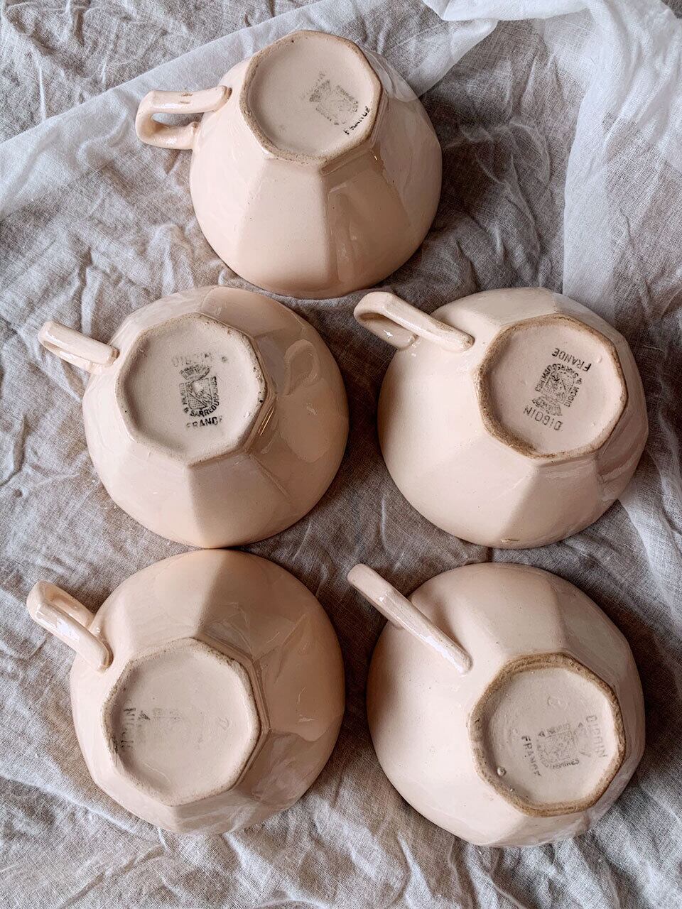 淡いピンクのティーカップ DIGOIN sarreguemines | Brocante de La