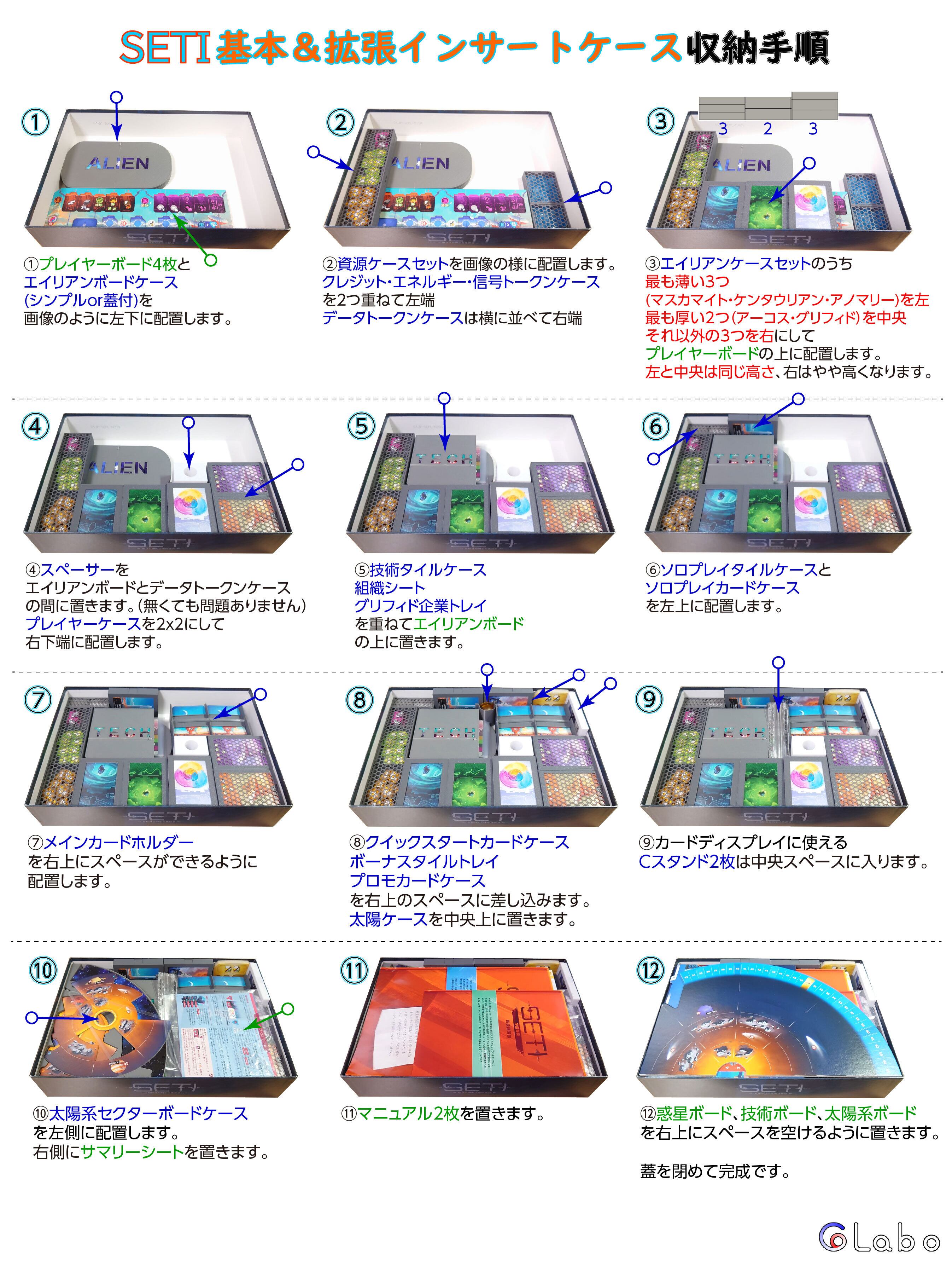 セティ / SETI」技術タイルトレイ＆ケース | CoLabo - ボードゲーム