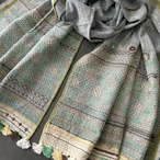 ランバニ（バンジャラ）刺繍 手織りコットンストール　I　【送料無料】