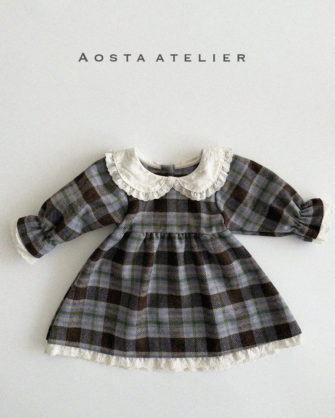 ꒰ 即納 ꒱ wool check one-piece