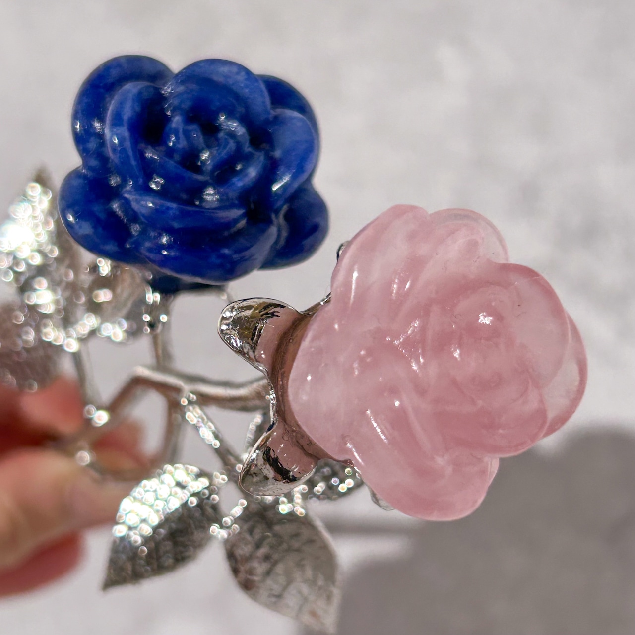 ローズクォーツ&ソーダライト バラ ✳︎ 天然石 ✳︎