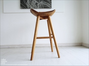チーク無垢材 バースツールSliv/02 椅子 カウンターチェア ハイスツール イス 素朴 プリミティブ 無垢材家具 H81cm idabar