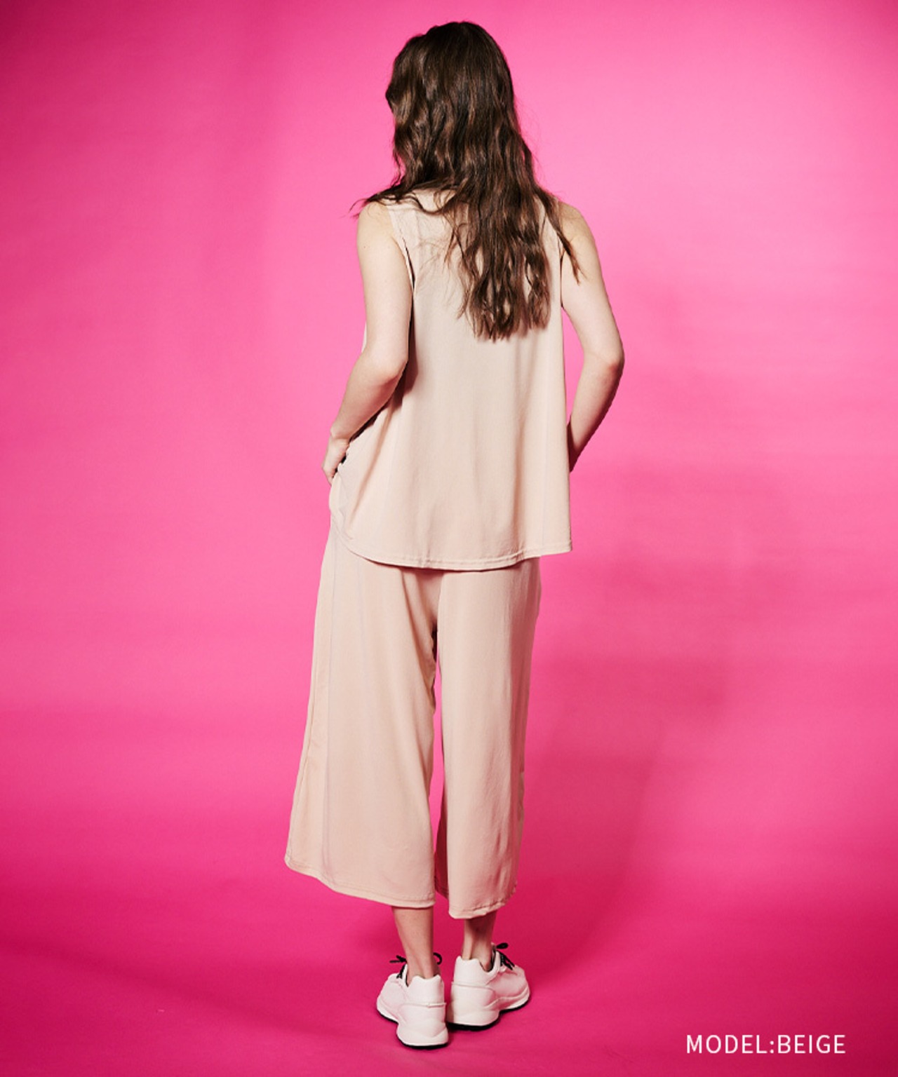COOLAハートスクリブルプリントTOPS&パンツ (BEIGE)　CQ-48145