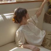 Marie Embroidered Puff Sleeve Blouse F0414