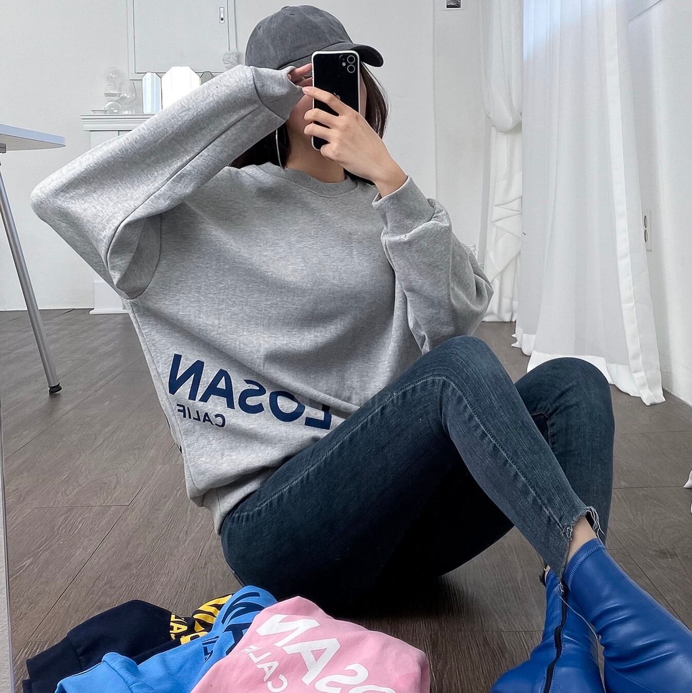 Deco Choice スポーティ スウェット カットソー トレーナー ロゴ おしゃれ メンズライク ゆったり カジュアル ストリート Lamitte Deco トレンド 韓国ファッション ショップ Base店