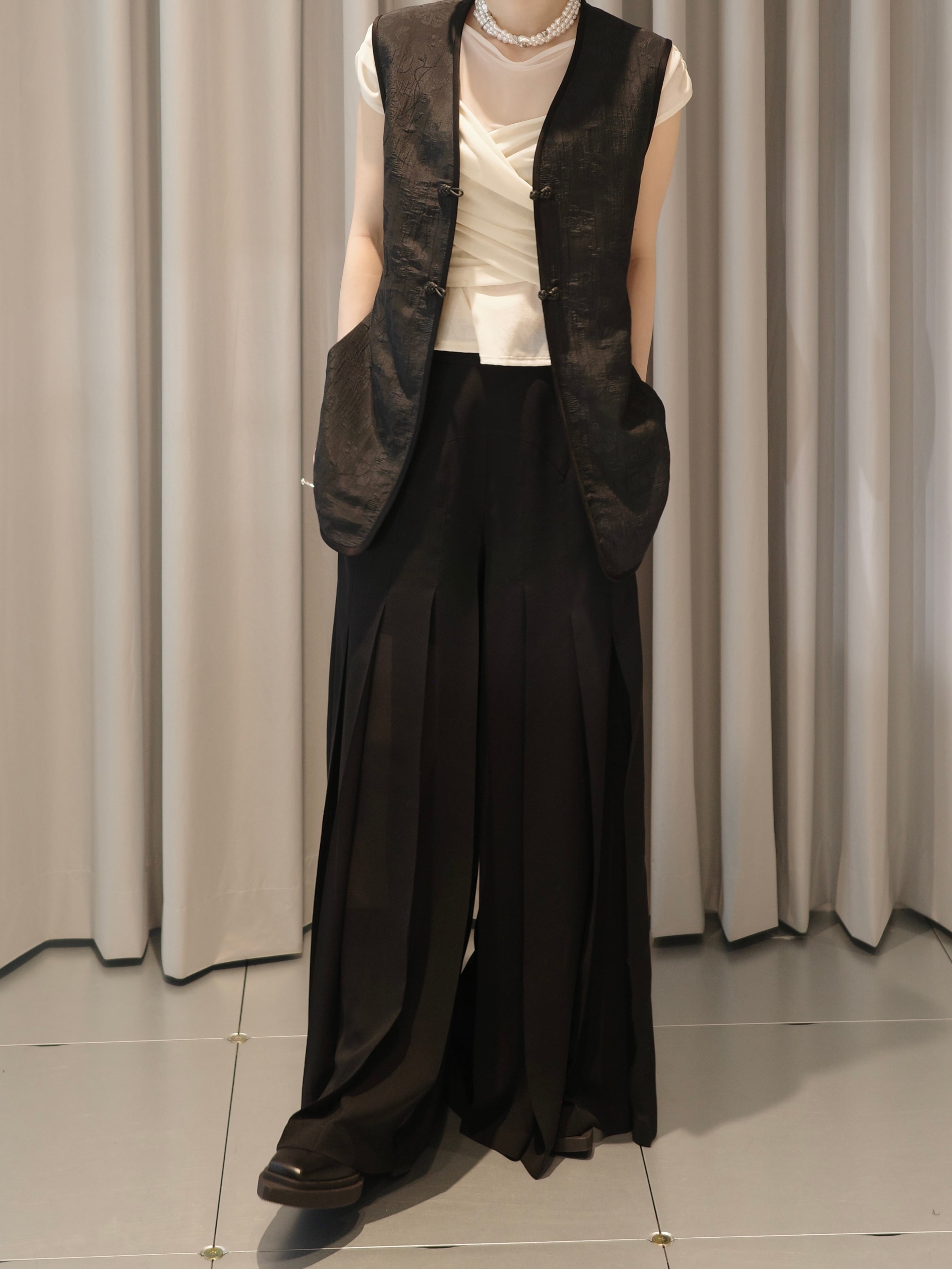26SS】FETICO フェティコ / プリーツパンツ シアー / PLEATED MAXI